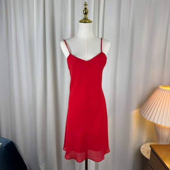 Vintage Algo Red Slip Dress Made in Canada size 11/12 - Picture 1 of 7